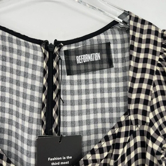 Reformation Dress Womens 4 Lucinda Milk Maid Gingham Mini Sundress‎ 90s Grunge - Picture 3 of 5